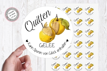 24 zuckersüßer Sticker Aufkleber 4cm Quitten Gelee Herbst Weihnachten Christmas von Lüttentüddel®